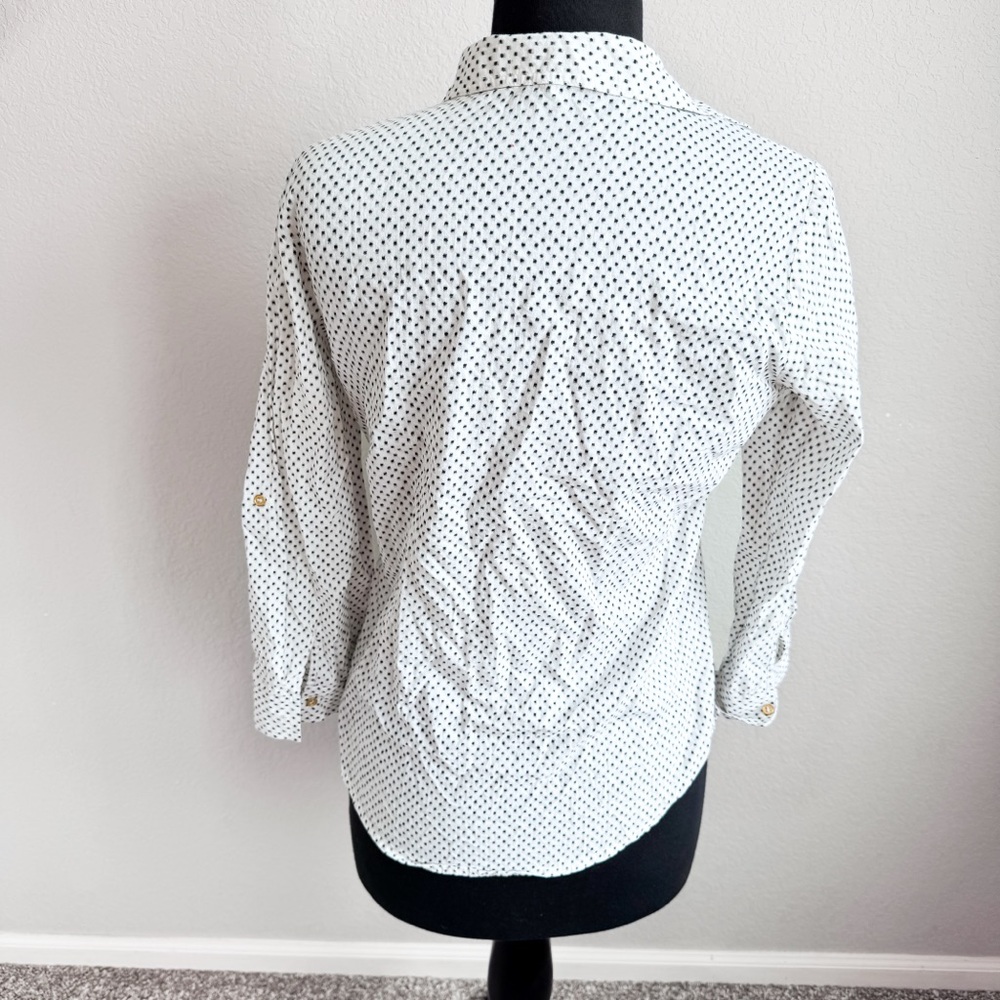 Hester & Orchard Polka Dot Cotton Button Down Shirt S - Picture 7 of 9